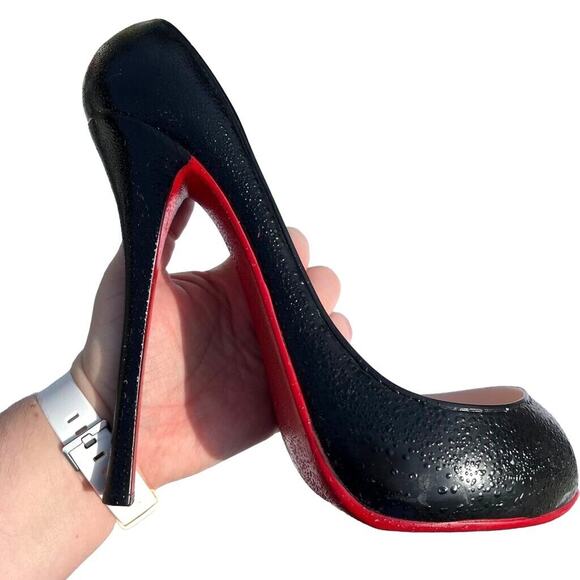 Wild Eye Designs Wine Bottle Holder Stand Stiletto High Heel Shoe Black Red - Picture 12 of 16